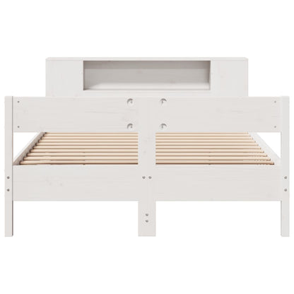 Bed met boekenkast zonder matras grenenhout wit 120x200 cm
