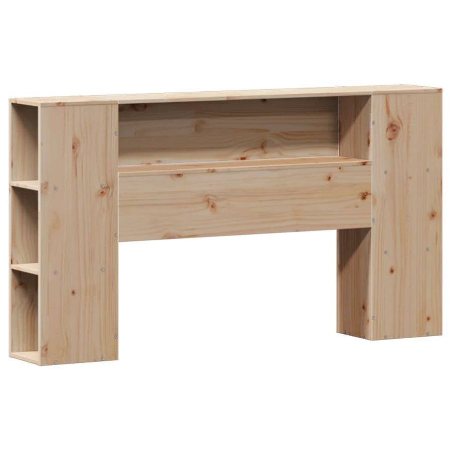 Bed met boekenkast zonder matras massief grenenhout 135x190 cm
