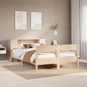 Bed 135x190 cm massief grenenhout met boekenkast