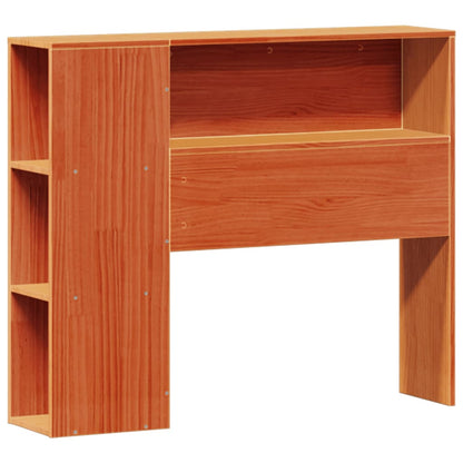 Bed met boekenkast zonder matras grenenhout wasbruin 100x200 cm