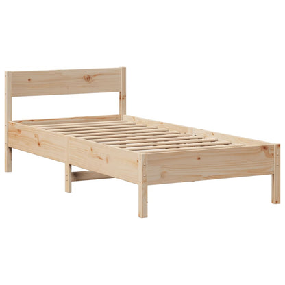 Bed met boekenkast zonder matras massief grenenhout 90x190 cm