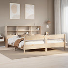 Bed met boekenkast zonder matras massief grenenhout 200x200 cm