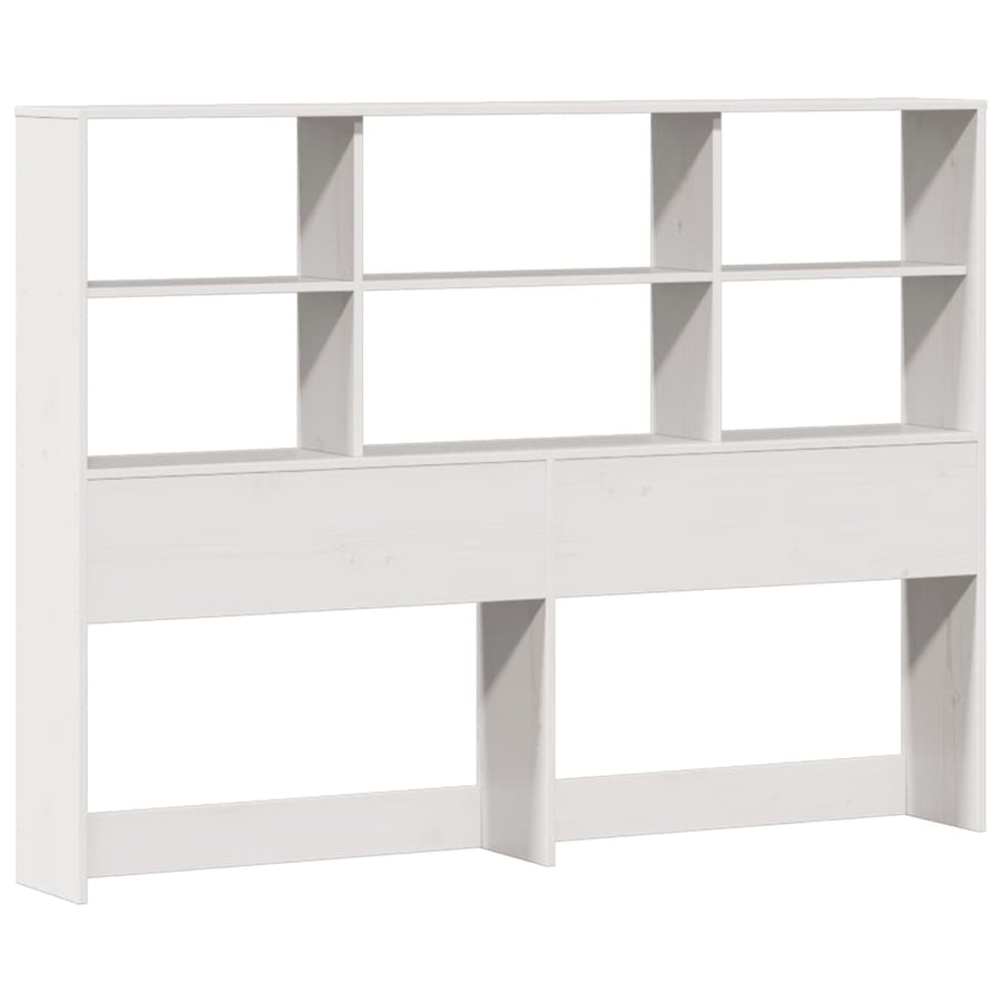 Bed met boekenkast zonder matras grenenhout wit 180x200 cm