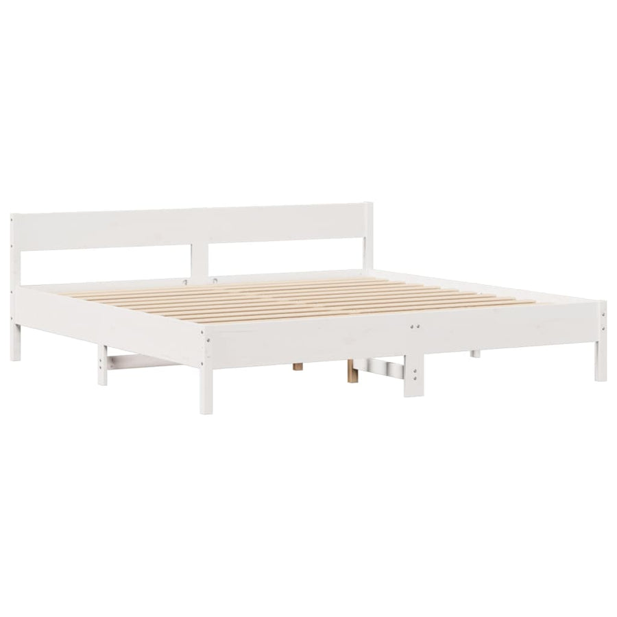 Bed met boekenkast zonder matras grenenhout wit 180x200 cm