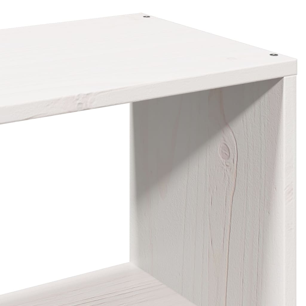 Bed met boekenkast zonder matras grenenhout wit 160x200 cm
