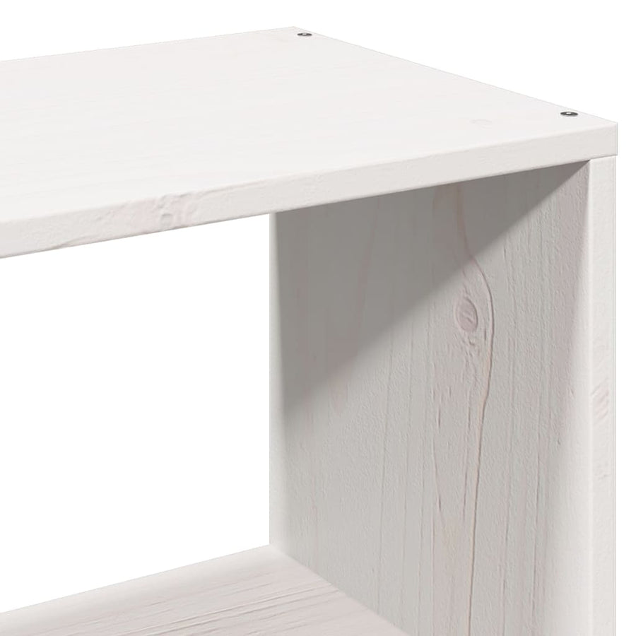 Bed met boekenkast zonder matras grenenhout wit 160x200 cm