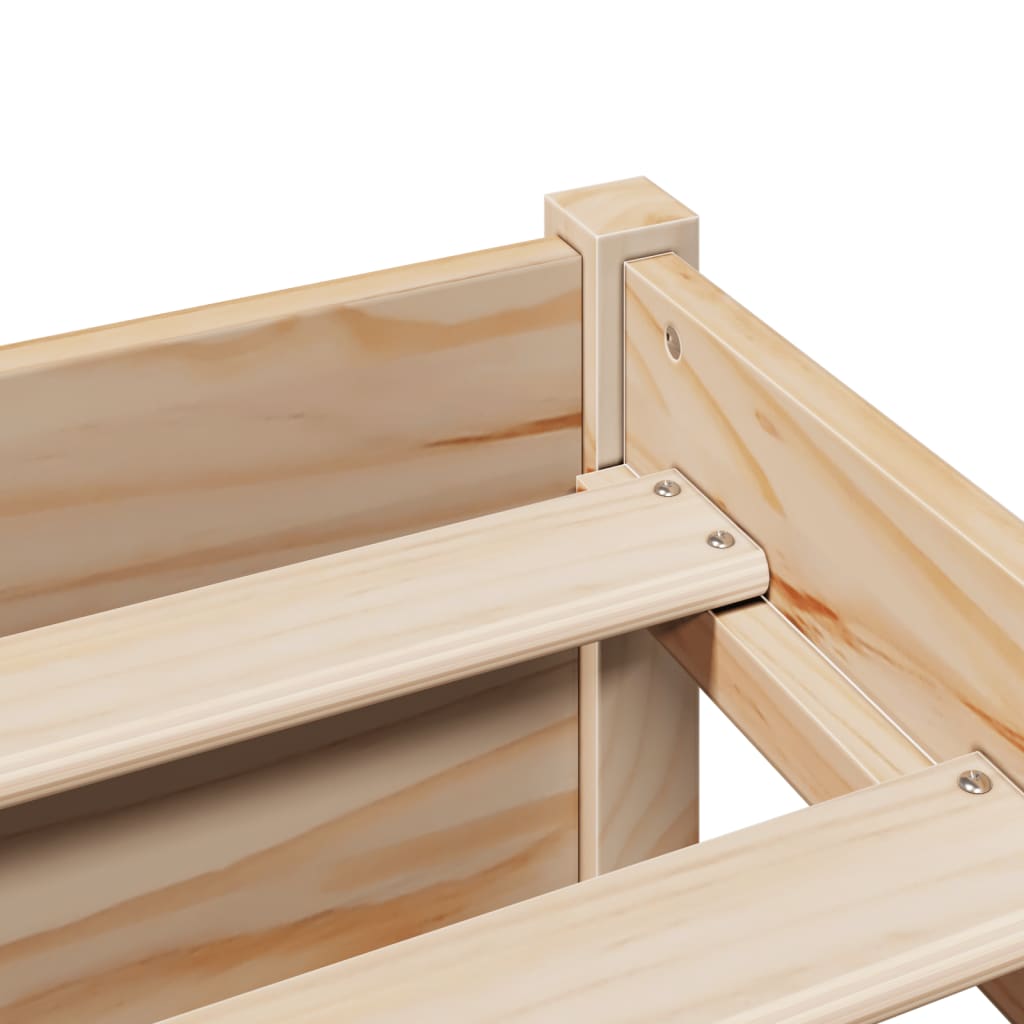 Bed met boekenkast zonder matras massief grenenhout 140x200 cm