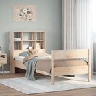 Bed met boekenkast zonder matras massief grenenhout 100x200 cm