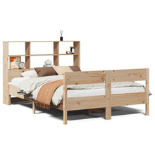 Bed met boekenkast zonder matras massief grenenhout 140x190 cm
