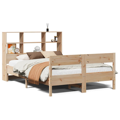 Bed met boekenkast zonder matras massief grenenhout 140x190 cm