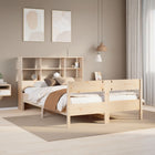 Bed met boekenkast zonder matras massief grenenhout 135x190 cm