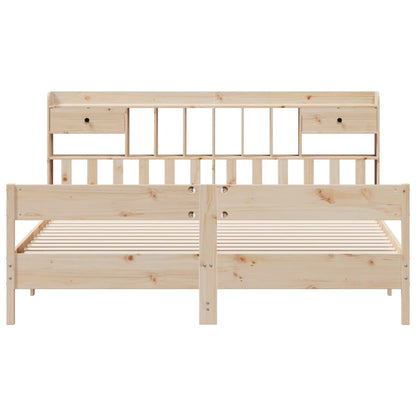 Bed met boekenkast zonder matras massief grenenhout 180x200 cm