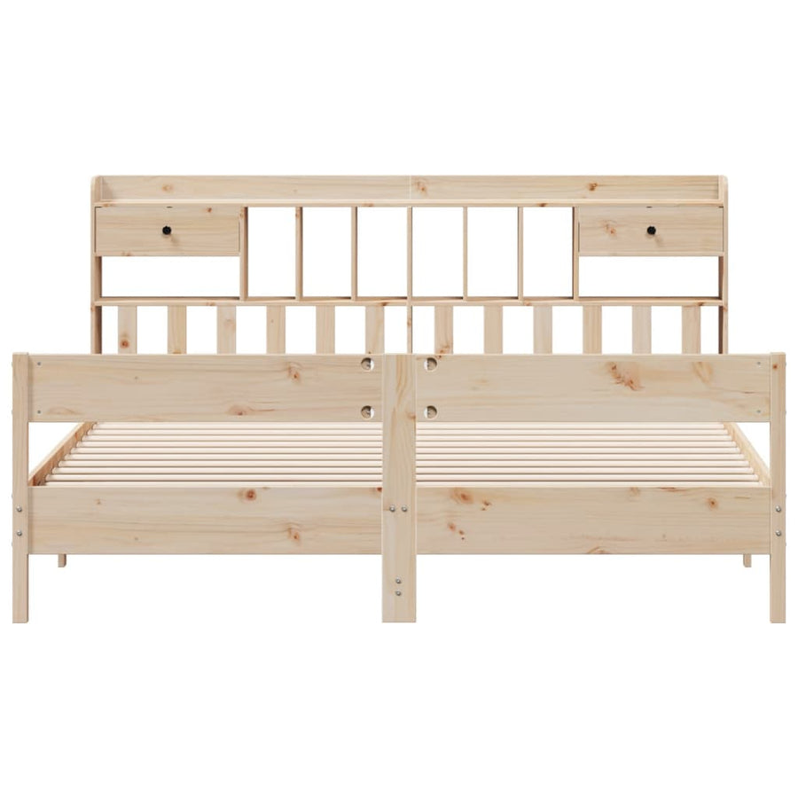 Bed met boekenkast zonder matras massief grenenhout 180x200 cm