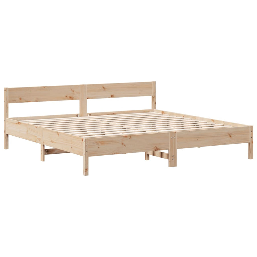 Bed met boekenkast zonder matras massief grenenhout 180x200 cm