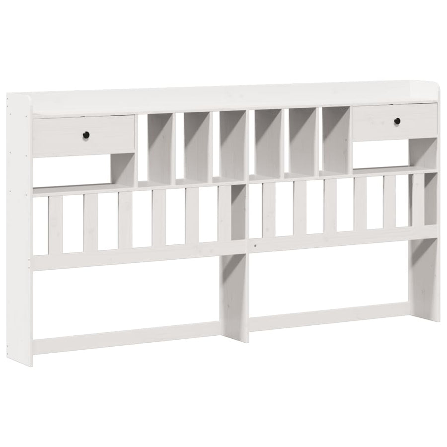 Bed met boekenkast zonder matras grenenhout wit 180x200 cm