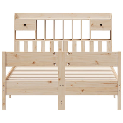 Bed met boekenkast zonder matras massief grenenhout 140x200 cm