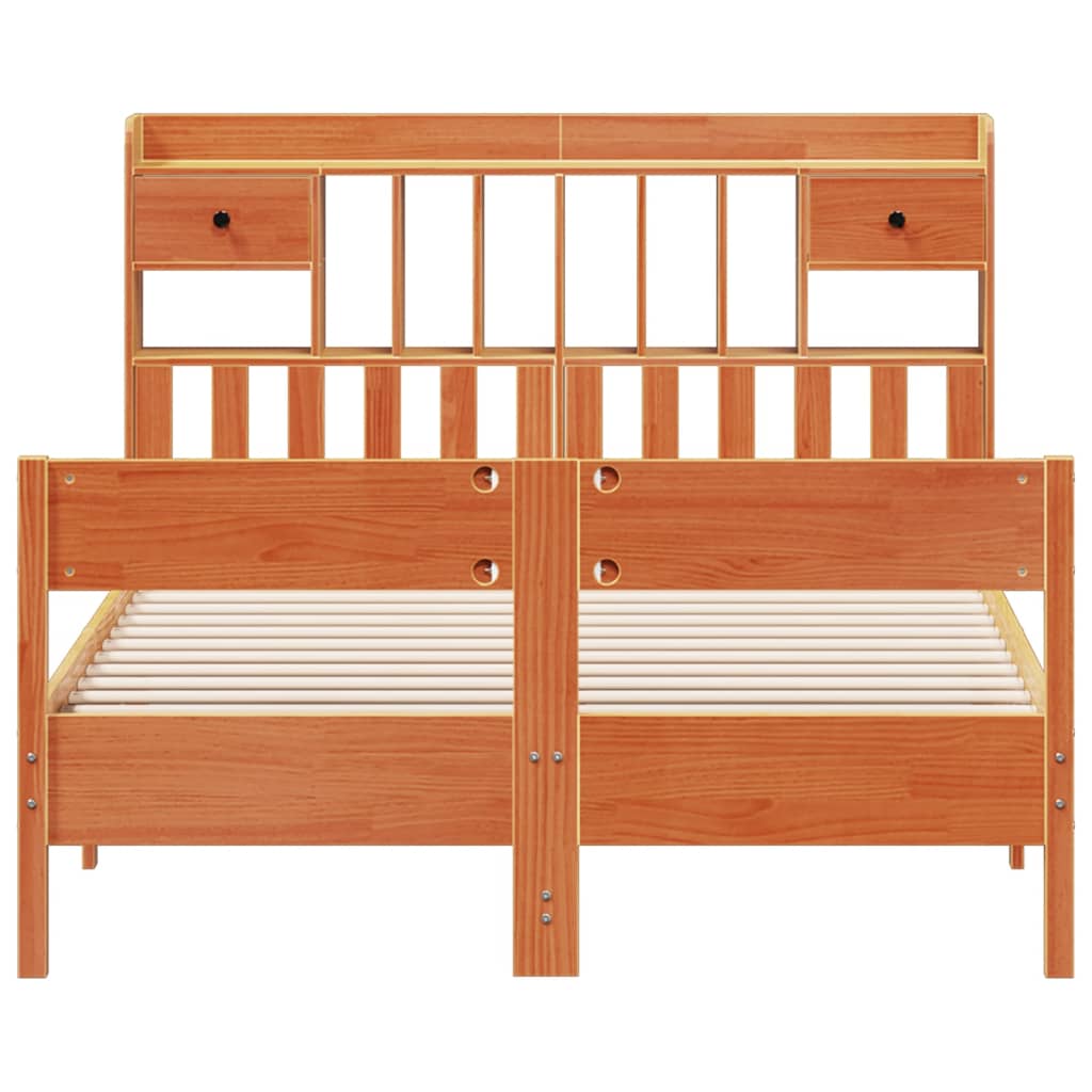 Bed Met Boekenkast Zonder Matras Grenenhout 120 x 200 cm