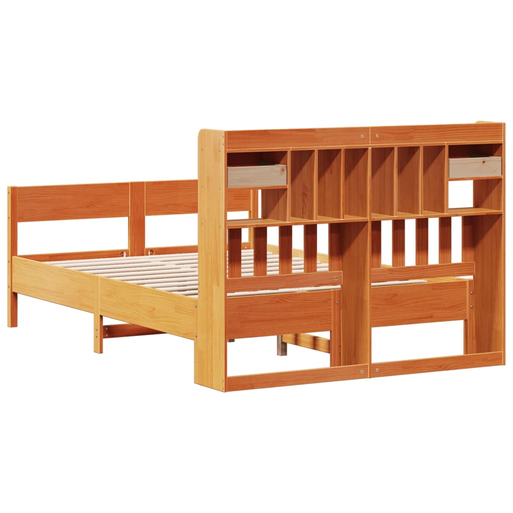 Bed Met Boekenkast Zonder Matras Grenenhout 120 x 200 cm