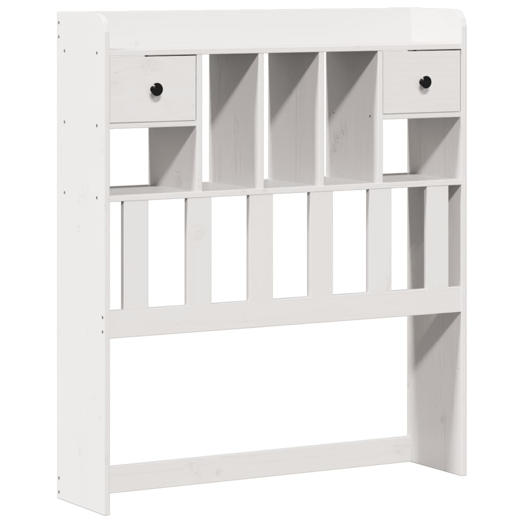 Bed met boekenkast zonder matras grenenhout wit 90x200 cm