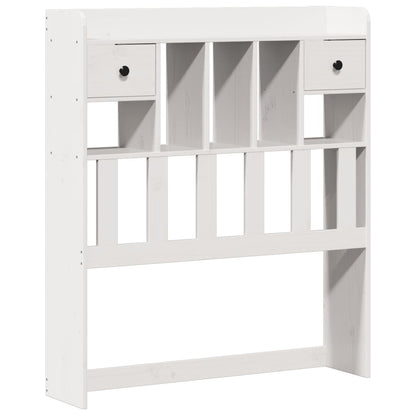 Bed met boekenkast zonder matras grenenhout wit 90x200 cm