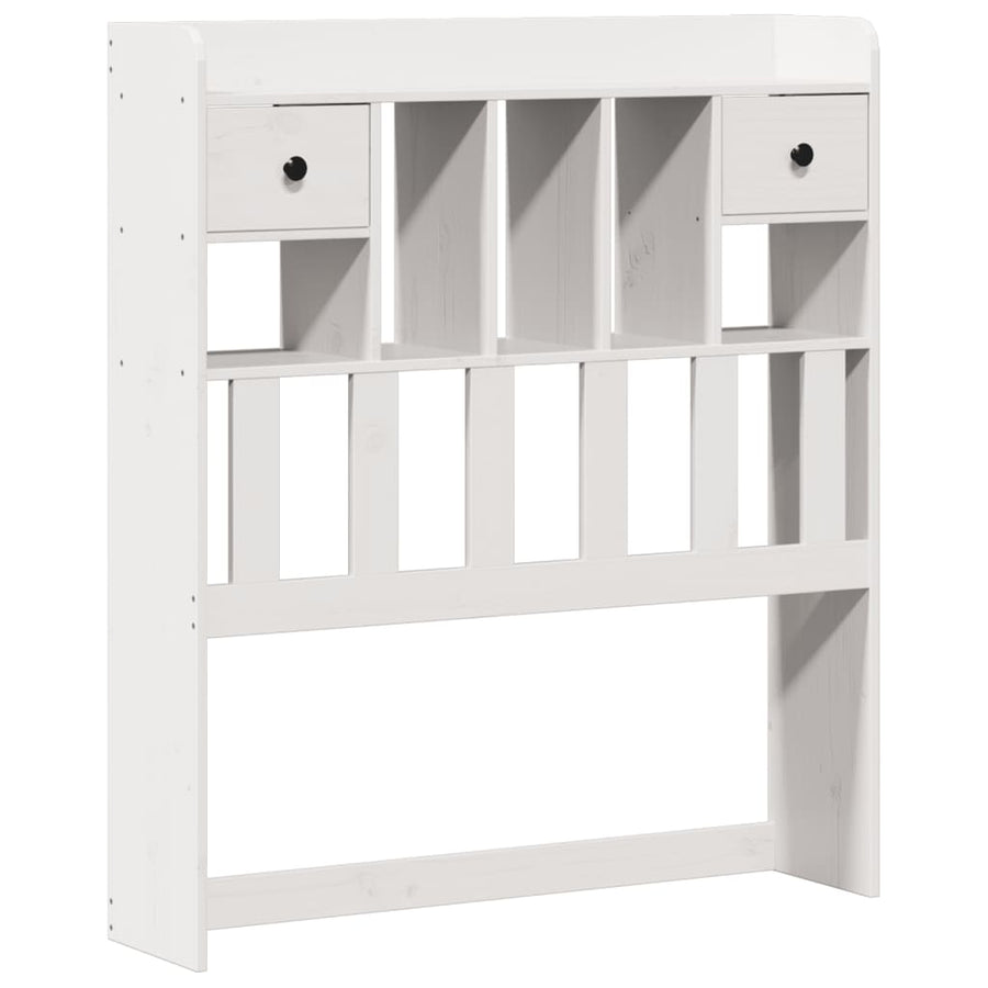 Bed met boekenkast zonder matras grenenhout wit 90x200 cm