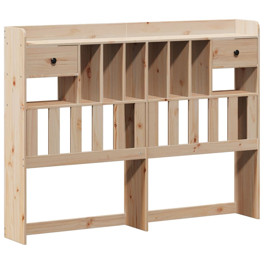 Bed met boekenkast zonder matras massief grenenhout 135x190 cm