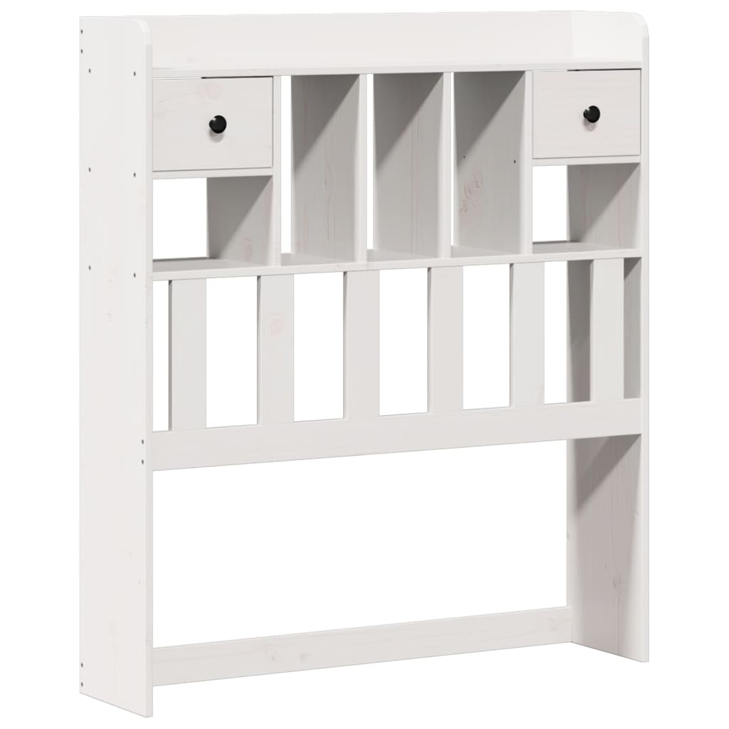 Bed met boekenkast zonder matras grenenhout wit 90x190 cm