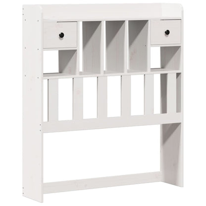 Bed met boekenkast zonder matras grenenhout wit 90x190 cm