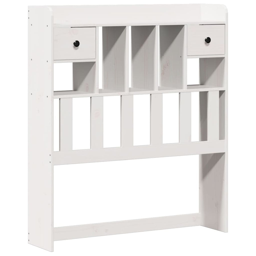 Bed met boekenkast zonder matras grenenhout wit 90x190 cm
