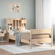Bed 75x190 cm massief grenenhout met boekenkast