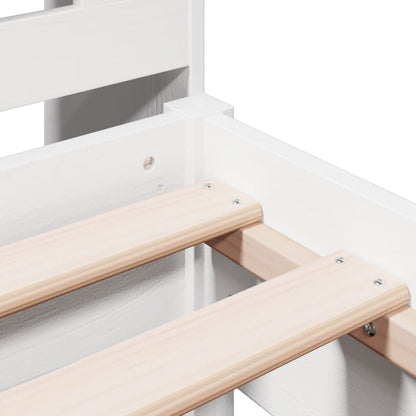 Bed met boekenkast zonder matras grenenhout wit 75x190 cm