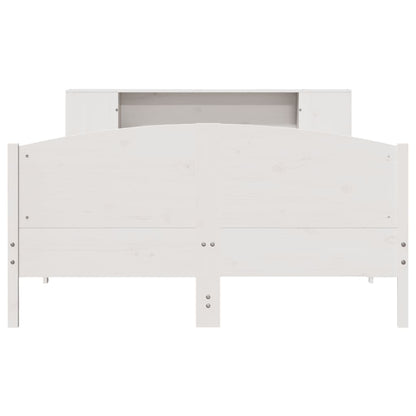 Bed met boekenkast zonder matras grenenhout wit 160x200 cm