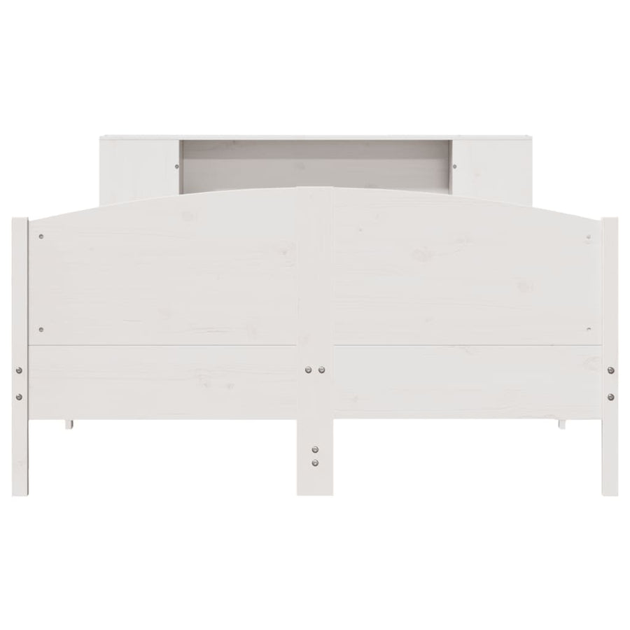 Bed met boekenkast zonder matras grenenhout wit 160x200 cm