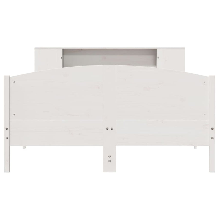 Bed met boekenkast zonder matras grenenhout wit 150x200 cm