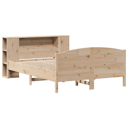 Bed met boekenkast zonder matras massief grenenhout 135x190 cm