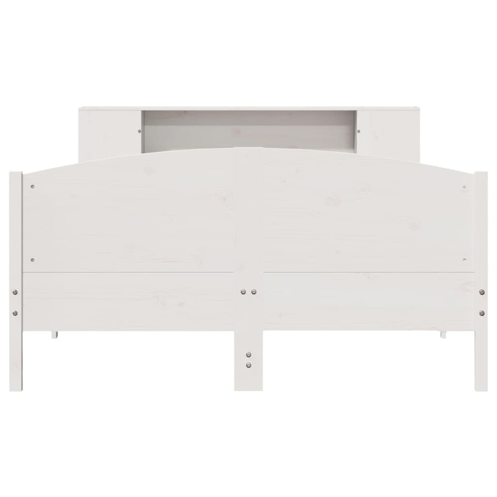 Bed met boekenkast zonder matras grenenhout wit 120x190 cm