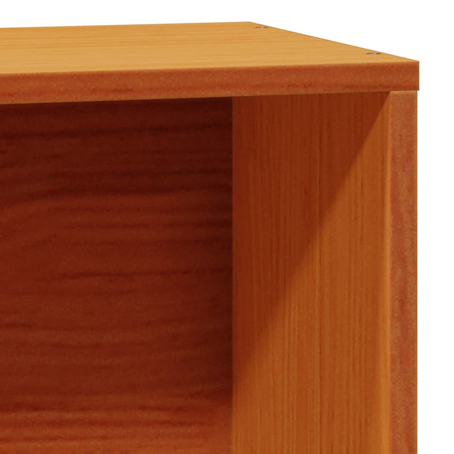 Bed met boekenkast zonder matras grenenhout wasbruin 100x200 cm