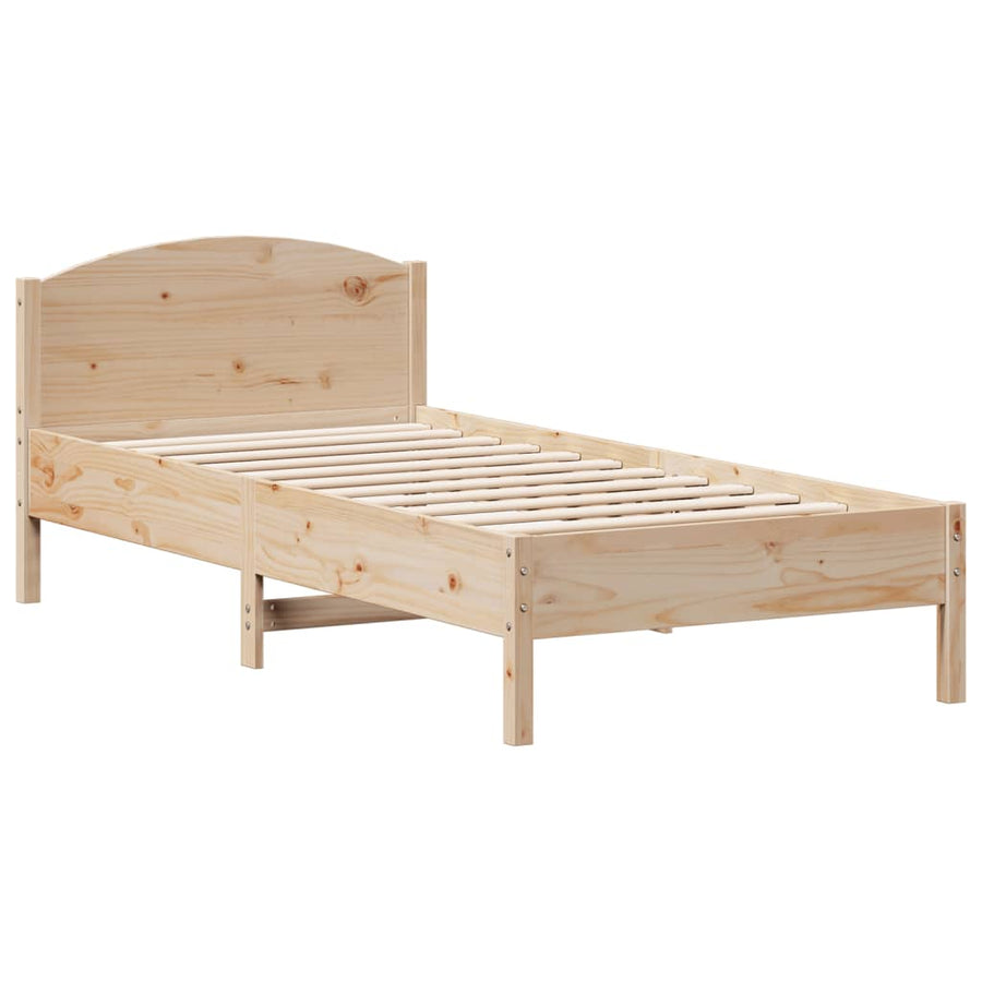 Bed met boekenkast zonder matras massief grenenhout 75x190 cm