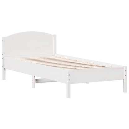 Bed met boekenkast zonder matras grenenhout wit 75x190 cm