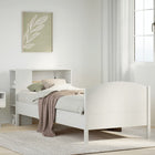 Bed with bookcase without mattress pine wood white 75x190 cm