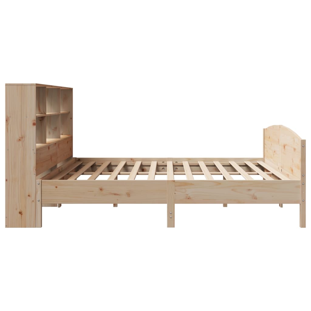 Bed met boekenkast zonder matras massief grenenhout 180x200 cm