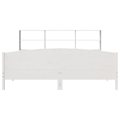 Bed met boekenkast zonder matras grenenhout wit 180x200 cm