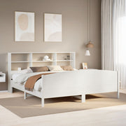 Bed met boekenkast grenenhout wit 180x200 cm
