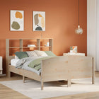 Bed met boekenkast zonder matras massief grenenhout 160x200 cm