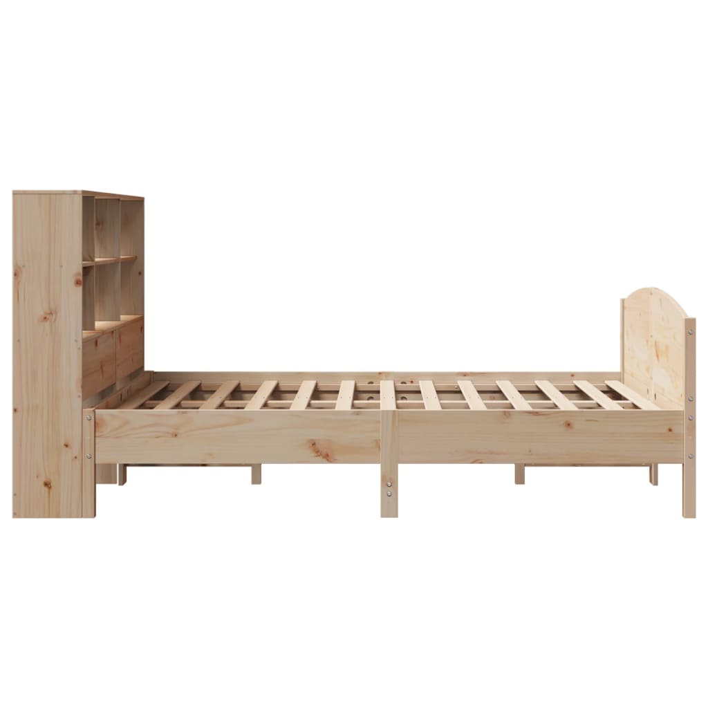 Bed met boekenkast zonder matras massief grenenhout 150x200 cm