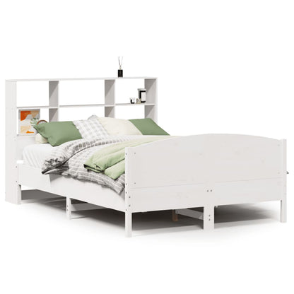 Bed Met Boekenkast Zonder Matras Grenenhout 120 x 200 cm Wit