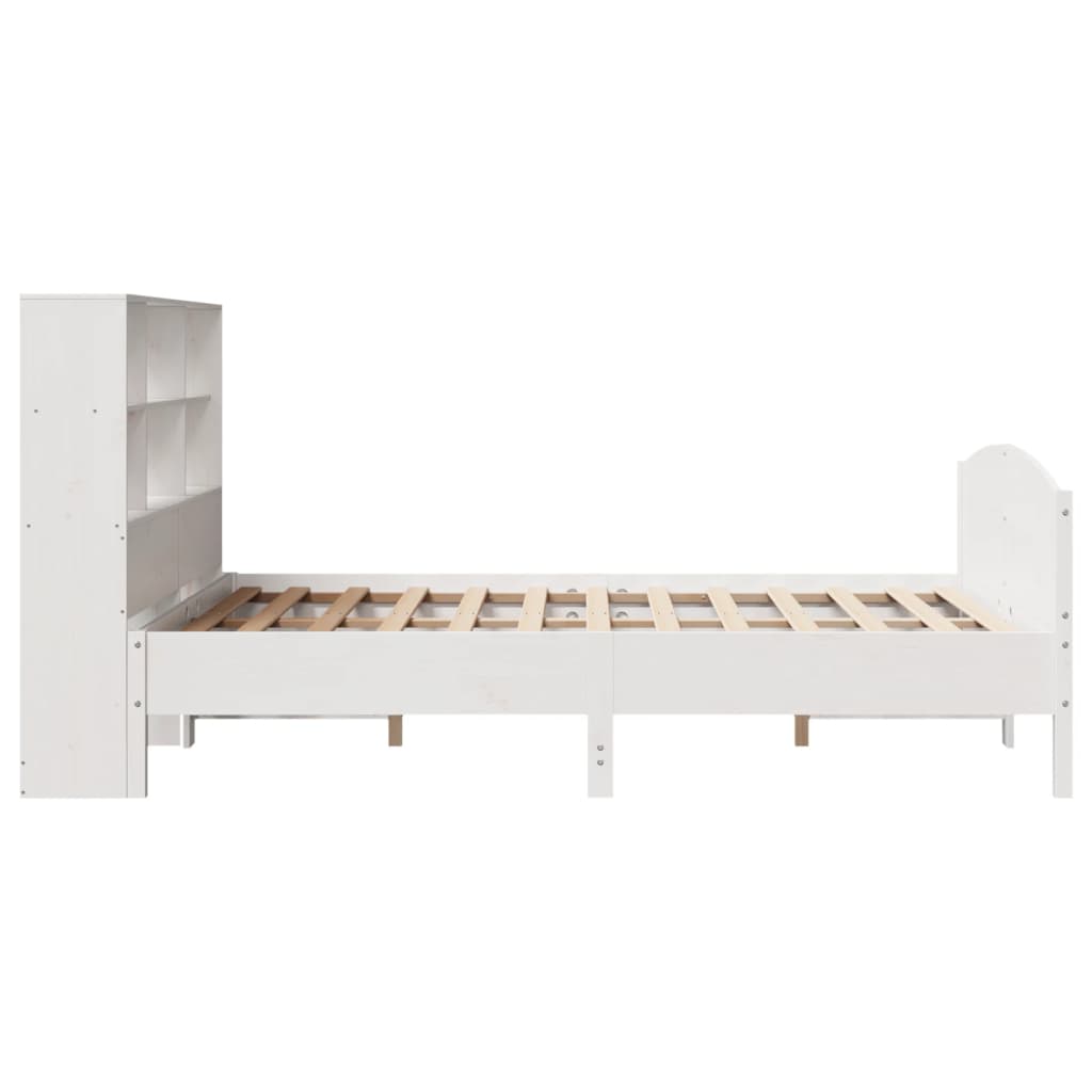 Bed Met Boekenkast Zonder Matras Grenenhout 120 x 200 cm Wit