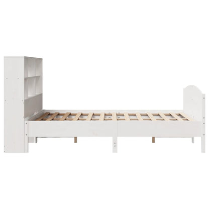 Bed Met Boekenkast Zonder Matras Grenenhout 120 x 200 cm Wit
