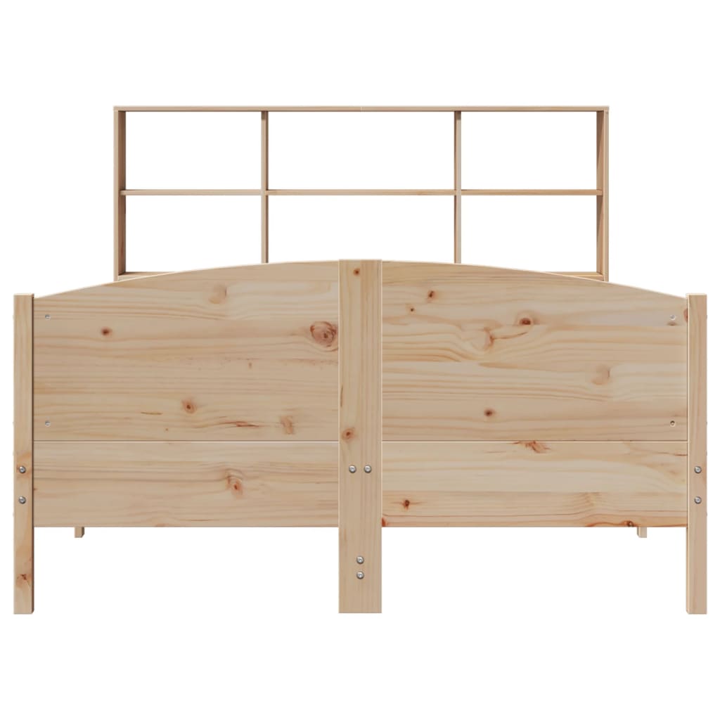Bed met boekenkast zonder matras massief grenenhout 140x190 cm