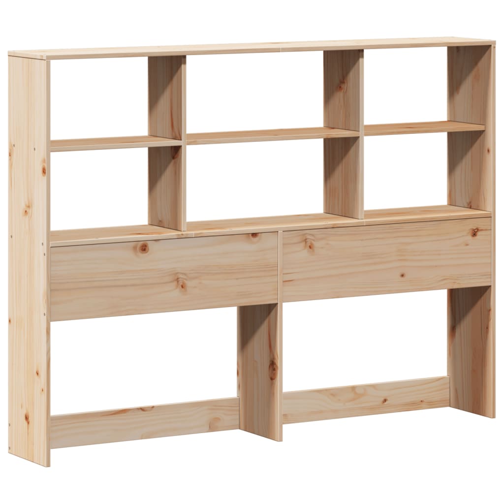 Bed met boekenkast zonder matras massief grenenhout 140x190 cm